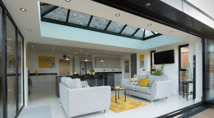 Single-storey rear extension under construction