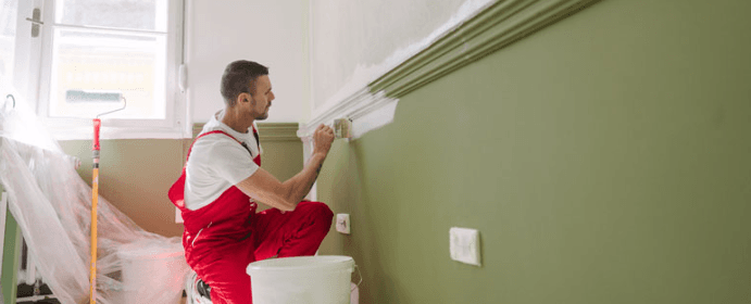 Freshly painted interior room with professional finish
