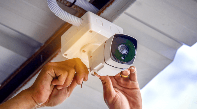 CCTV camera installation on a UK property
